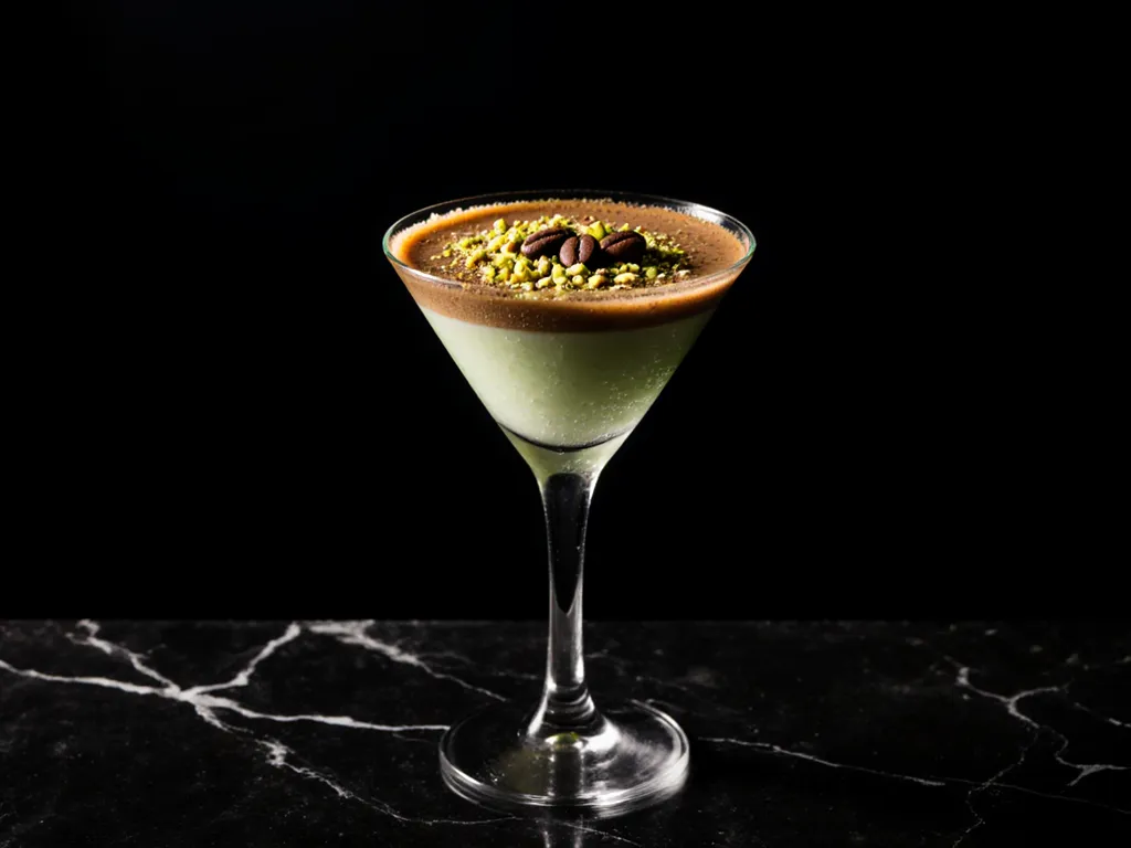 Pistachio Espresso Martini cocktail